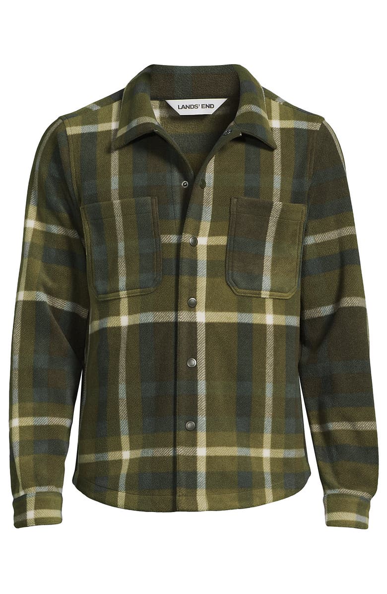 Lands' End Anyweather Fleece Shirt Jacket, Alternate, color, Havana Brown Plaid