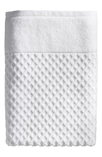 Woven & Weft Diamond Textured Single Bath Towel In Optic White