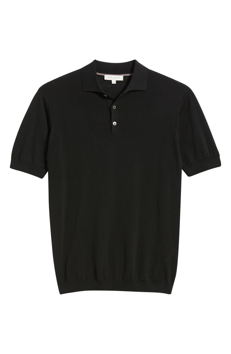 Jack Victor Tupper Organic Cotton & Silk Polo, Alternate, color, Black
