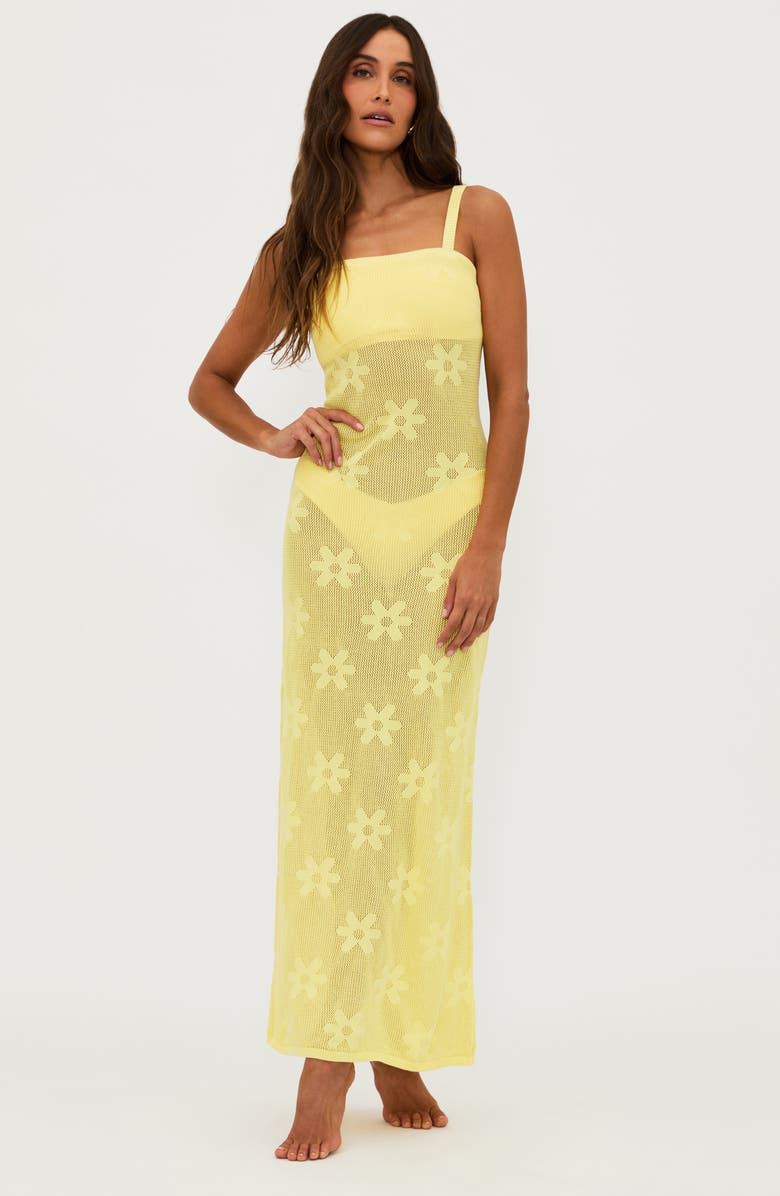 Beach Riot Conrad Sheer Cover-Up Maxi Dress, Alternate, color, Butter Blo