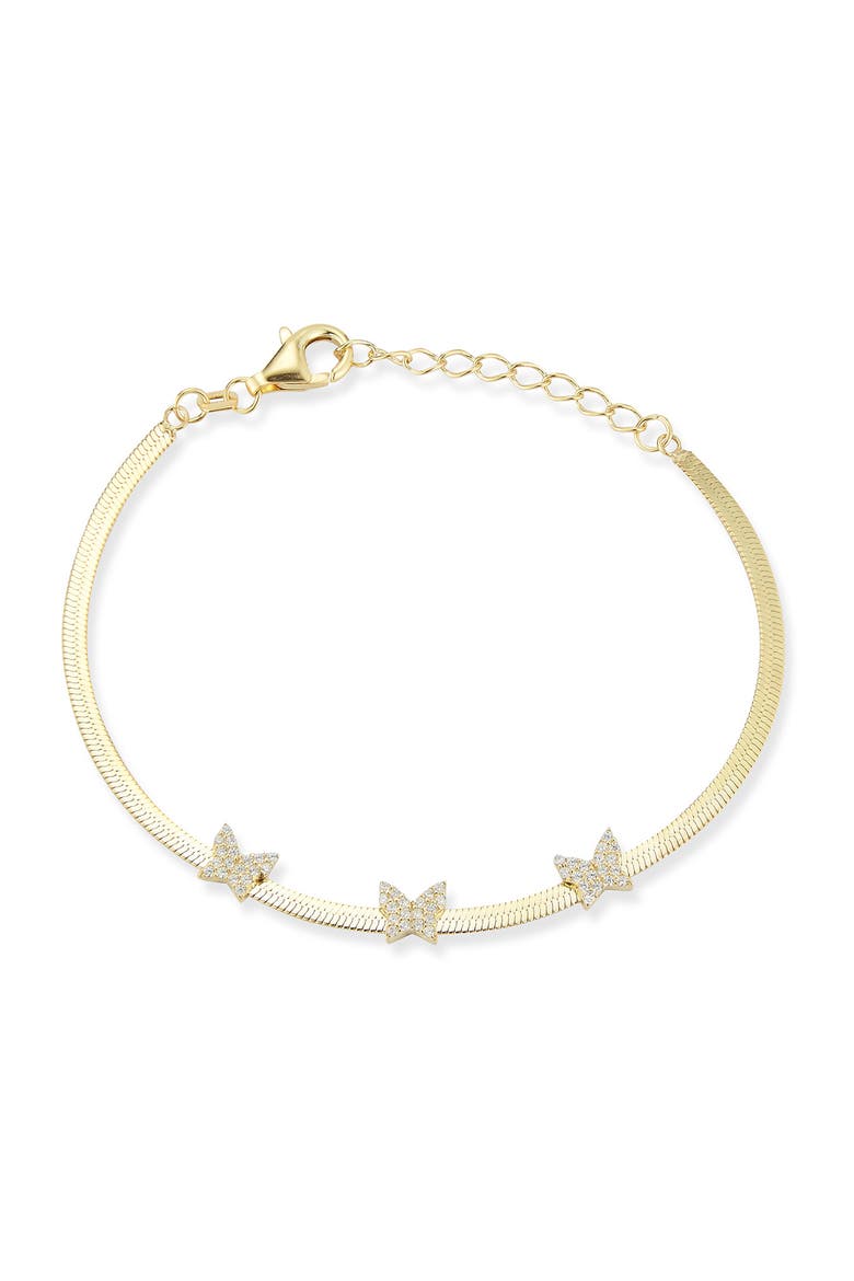 Cubic Zirconia Butterfly Bracelet, Main, color, GOLD