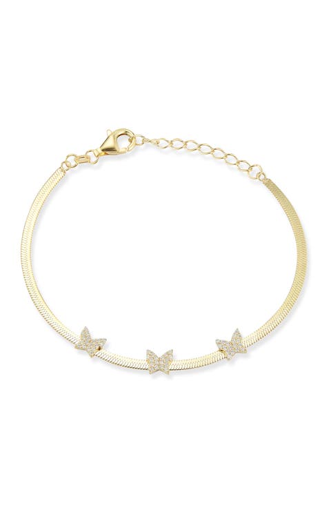 Cubic Zirconia Butterfly Bracelet