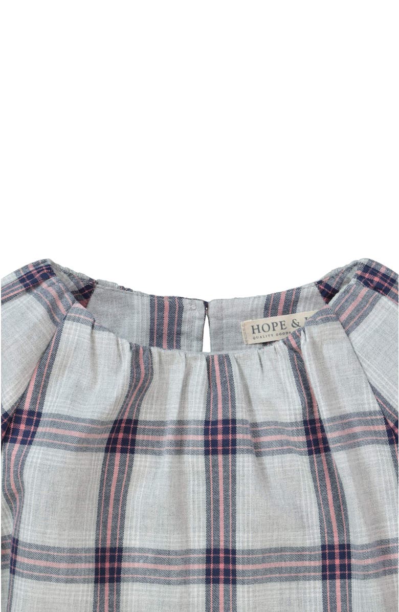 Hope & Henry Baby Girls' Ruffle Sleeve Top, Infant, Alternate, color, Gray Plaid