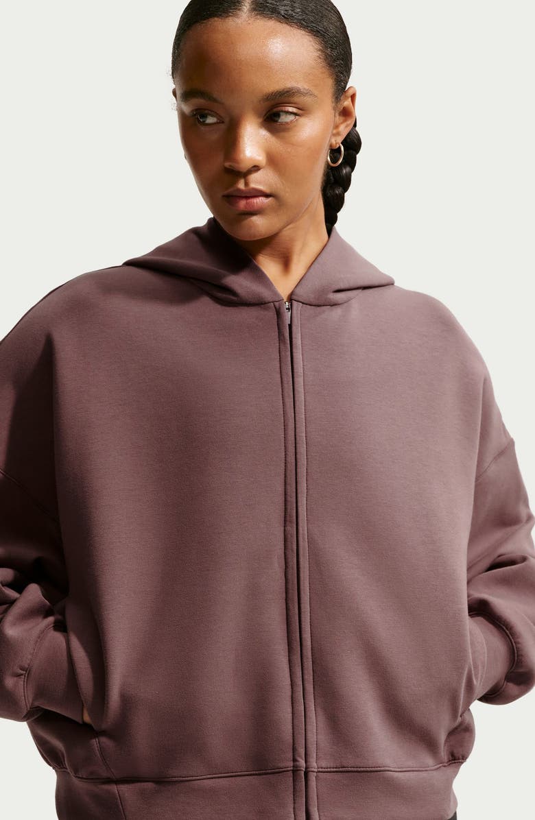 Nike Zip Front Hoodie, Alternate, color, Tattoo/ Black/ Burgundy Crush