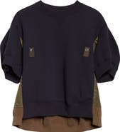 Sacai Sponge Short Sleeve Pullover Sweatshirt