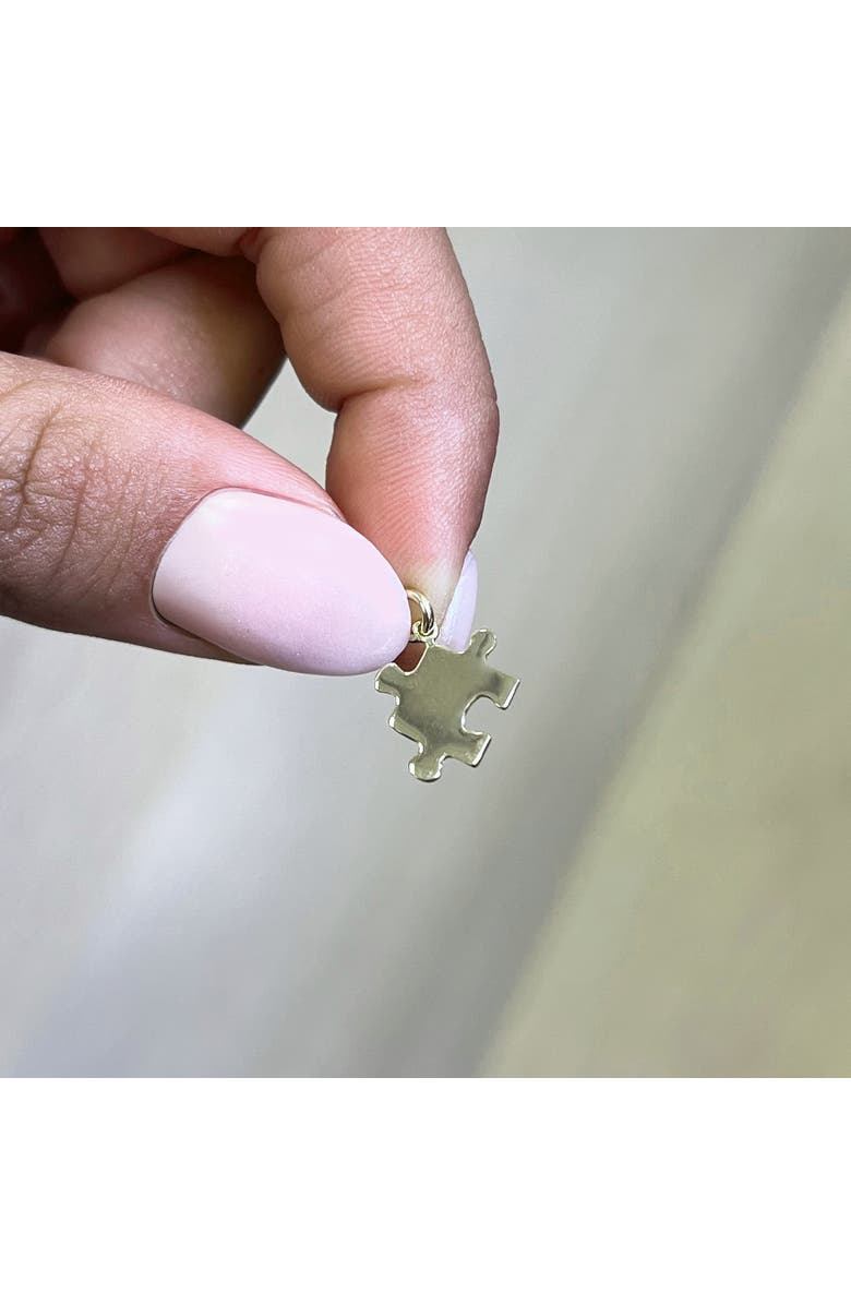 The Lovery Fine Jewelry Mini Gold Puzzle Piece Charm, Alternate, color, Yellow Gold
