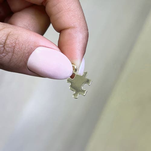 The Lovery Fine Jewelry Mini Gold Puzzle Piece Charm In Gold