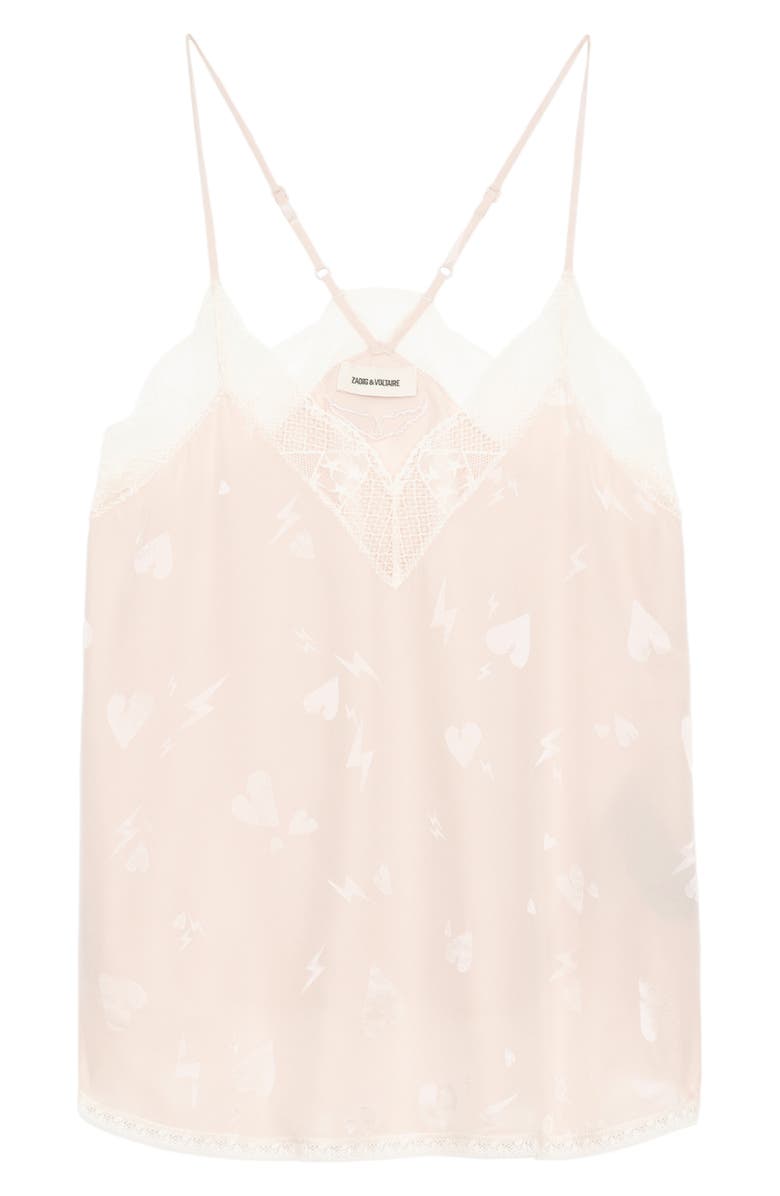 Zadig & Voltaire Christy Jac Flash Heart Silk Camisole, Alternate, color, 
