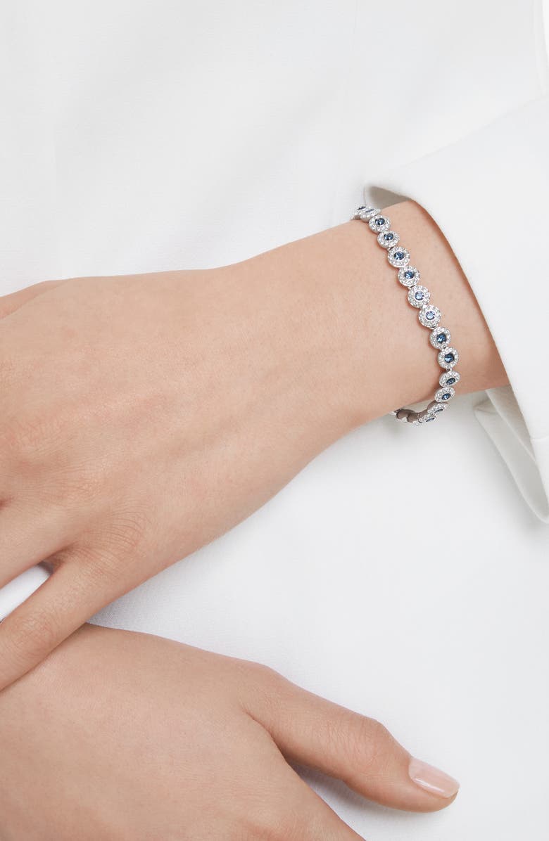 Swarovski Una Anglelic Tennis Bracelet, Alternate, color, Blue/ Silver