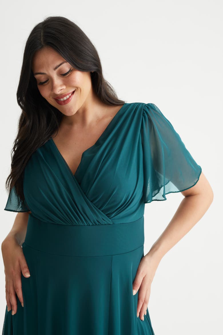 Isabelle Angel Sleeve Maxi Dress, Alternate, color, Green