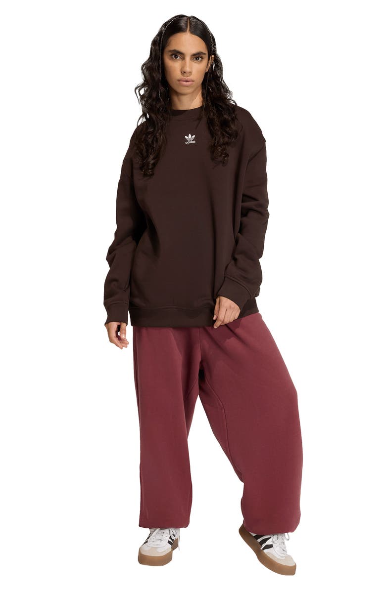 adidas Originals Essentials Oversize Crewneck Sweatshirt, Alternate, color, Aurora Coffee