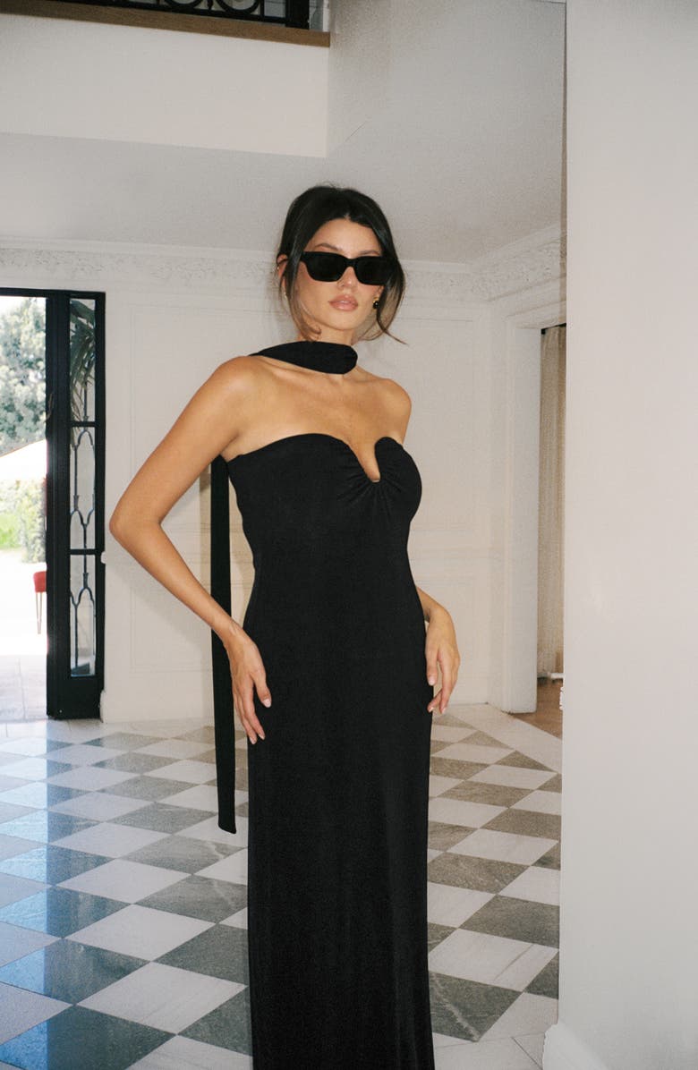 WAYF x CHÉRIE MADELEINE Madeline Strapless Maxi Dress & Scarf Set, Alternate, color,