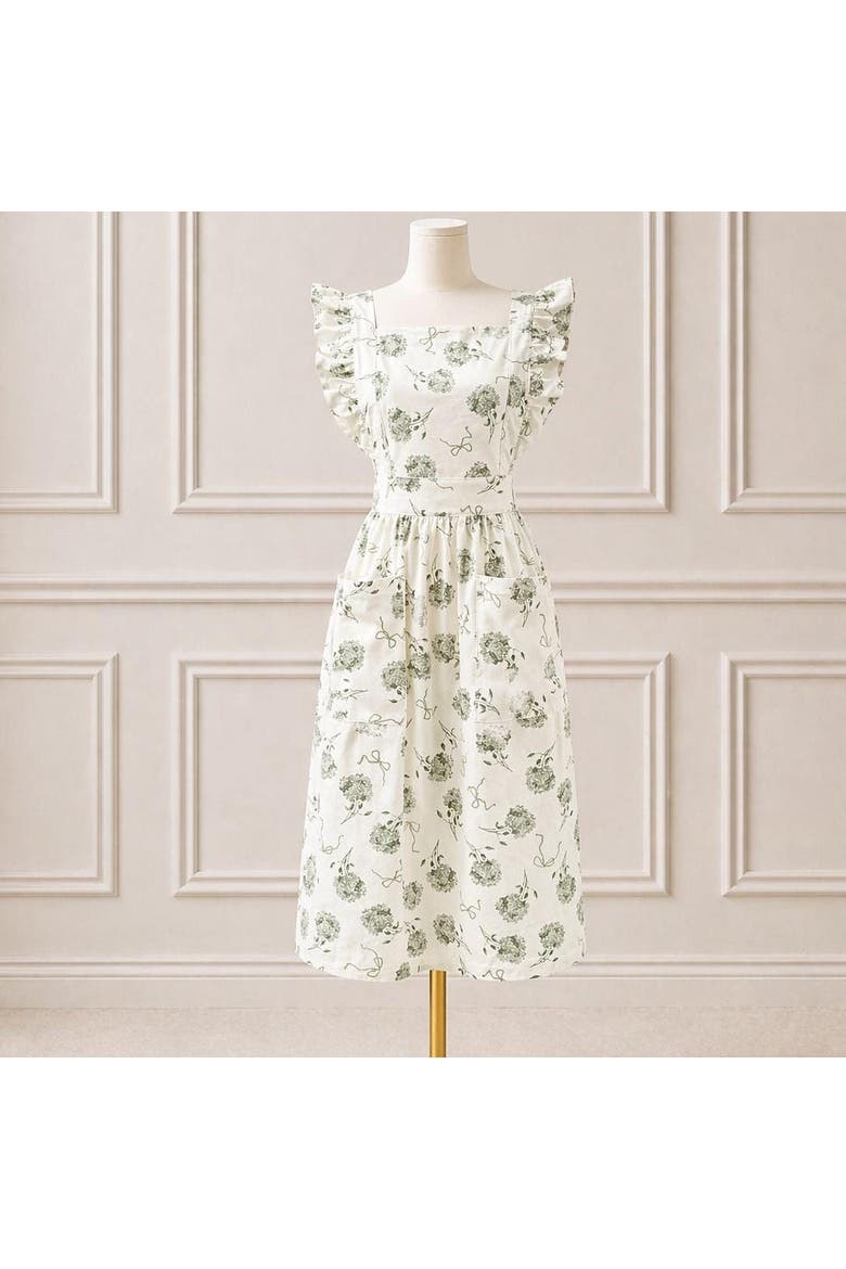 Tuileries Garden Mommy Hostess Apron, Alternate, color, Green Hydrangea