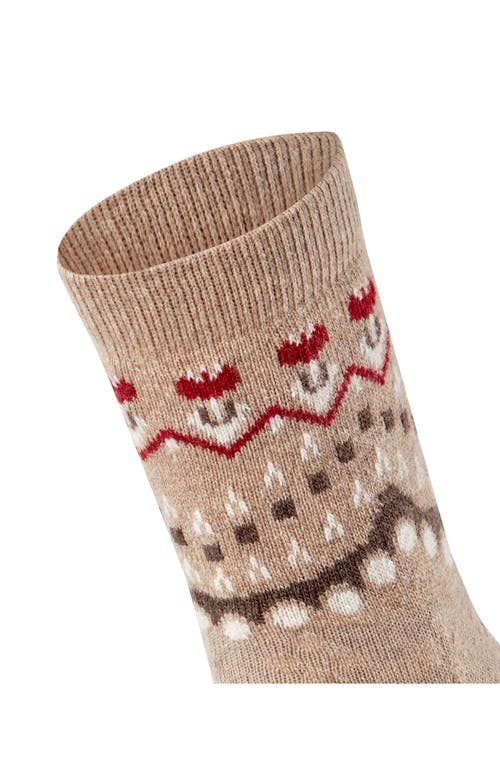 Falke Fair Isle Crew Socks In Brown