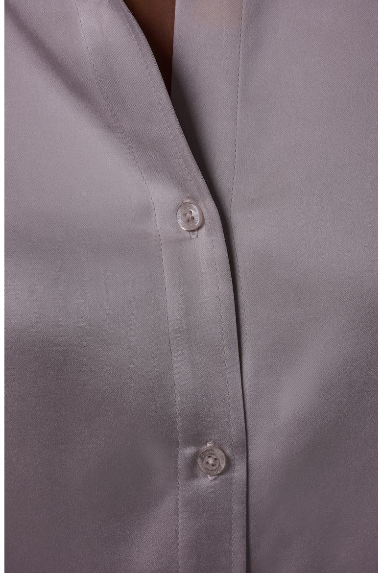 Satin Button Front Shirt, Alternate, color, VAPOR