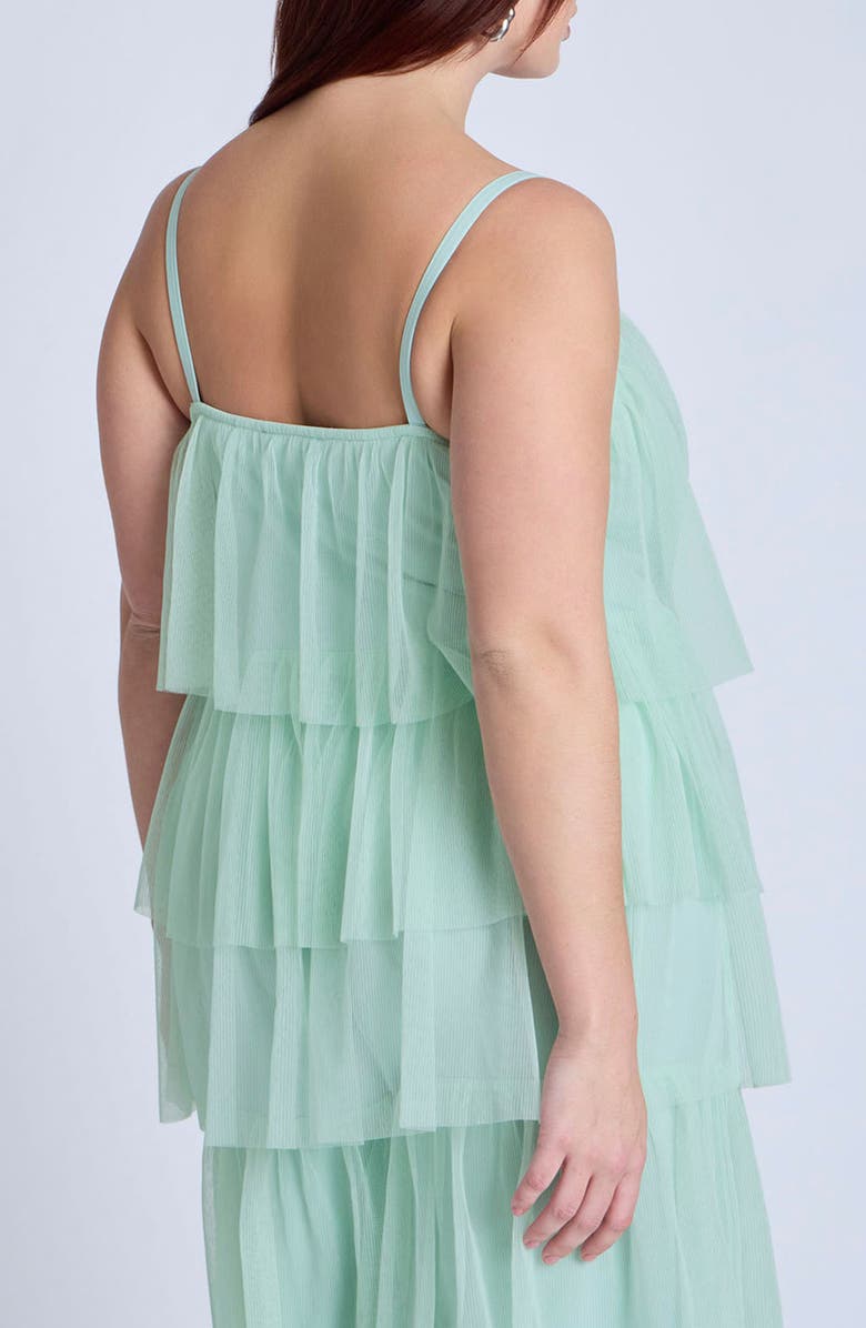 ELOQUII Crinkle Tulle Tiered Camisole, Alternate, color, 