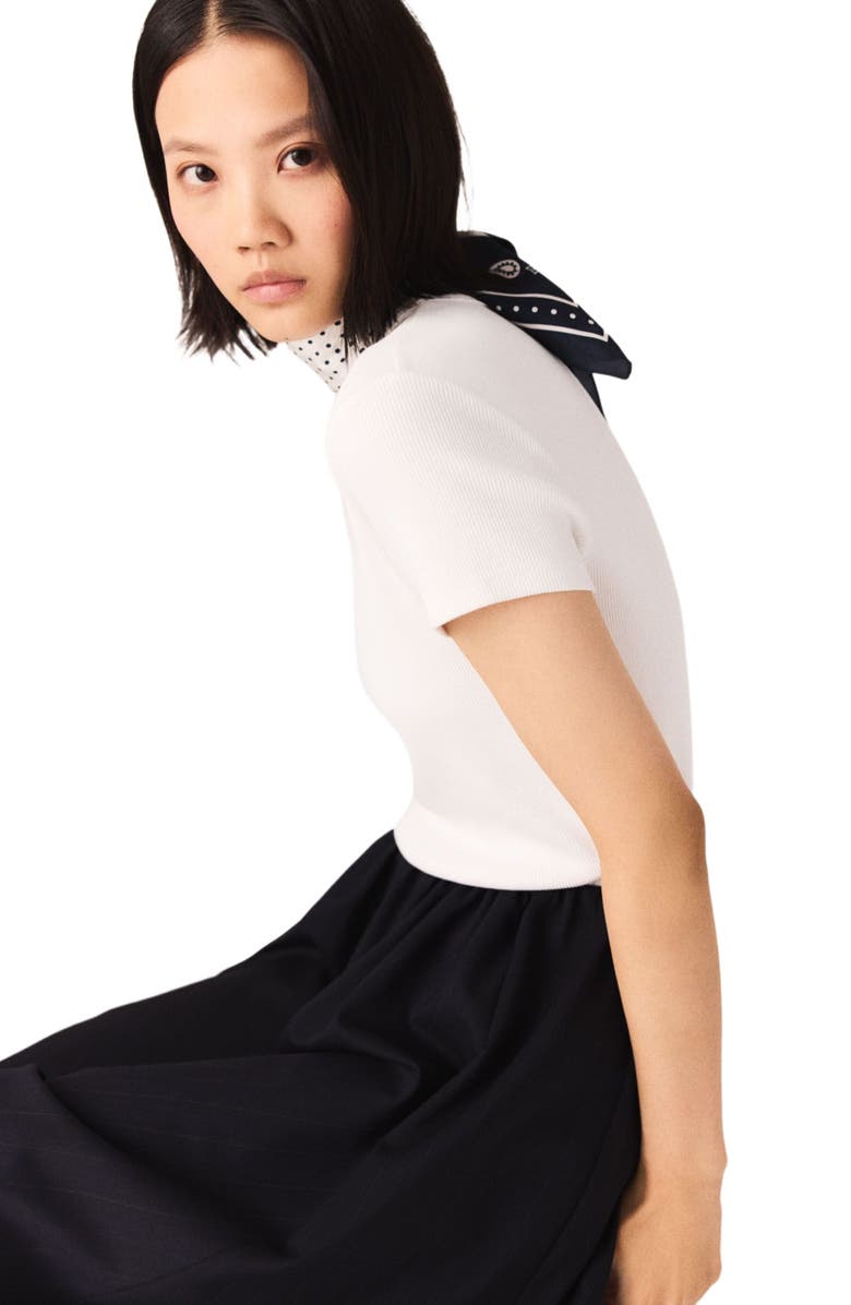 maje Cotton T-shirt, Alternate, color, White