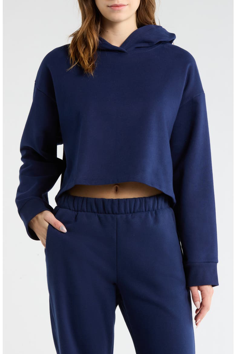 Happiness Crop Hoodie, Main, color, AFTER DARK NAVY