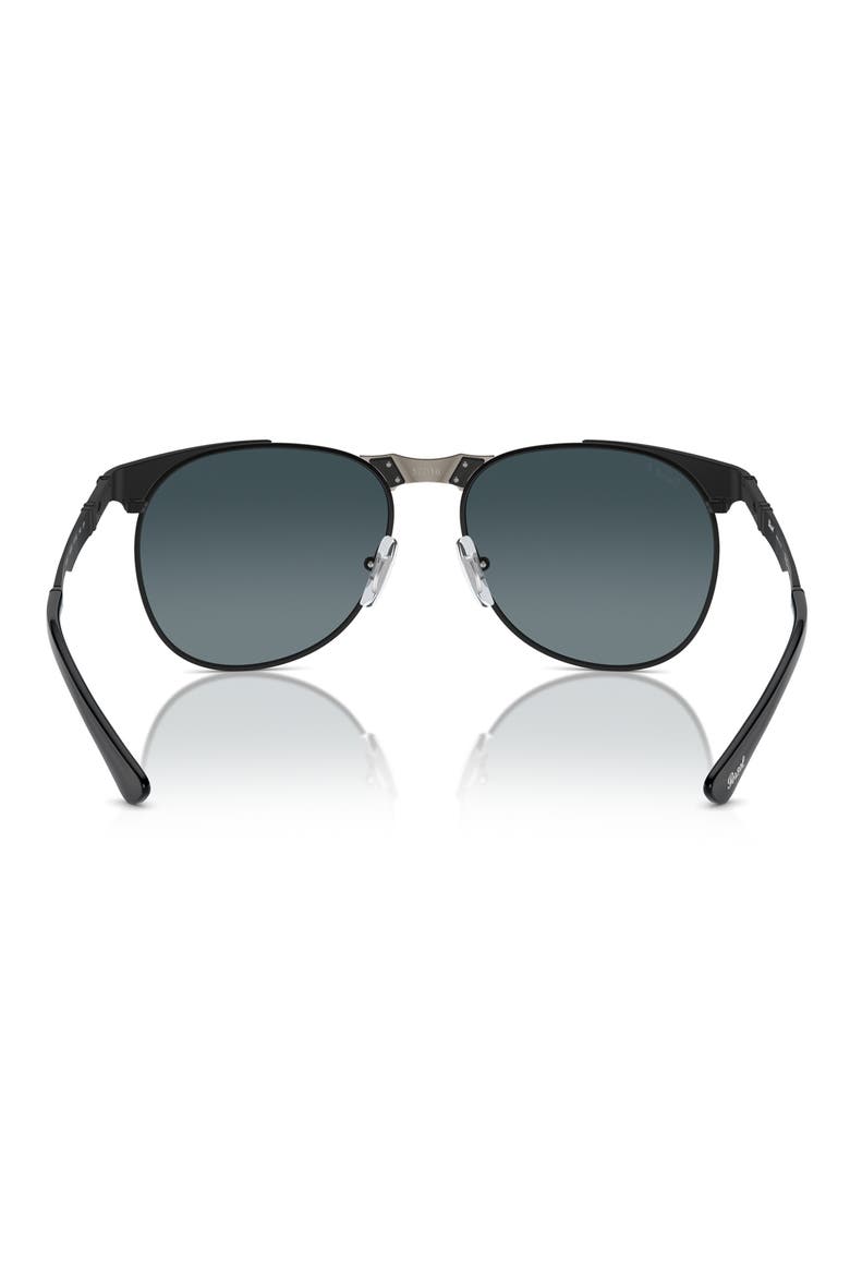 57mm Polarized Pilot Sunglasses, Alternate, color, BLACK