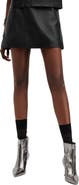 AllSaints Renai Leather Miniskirt