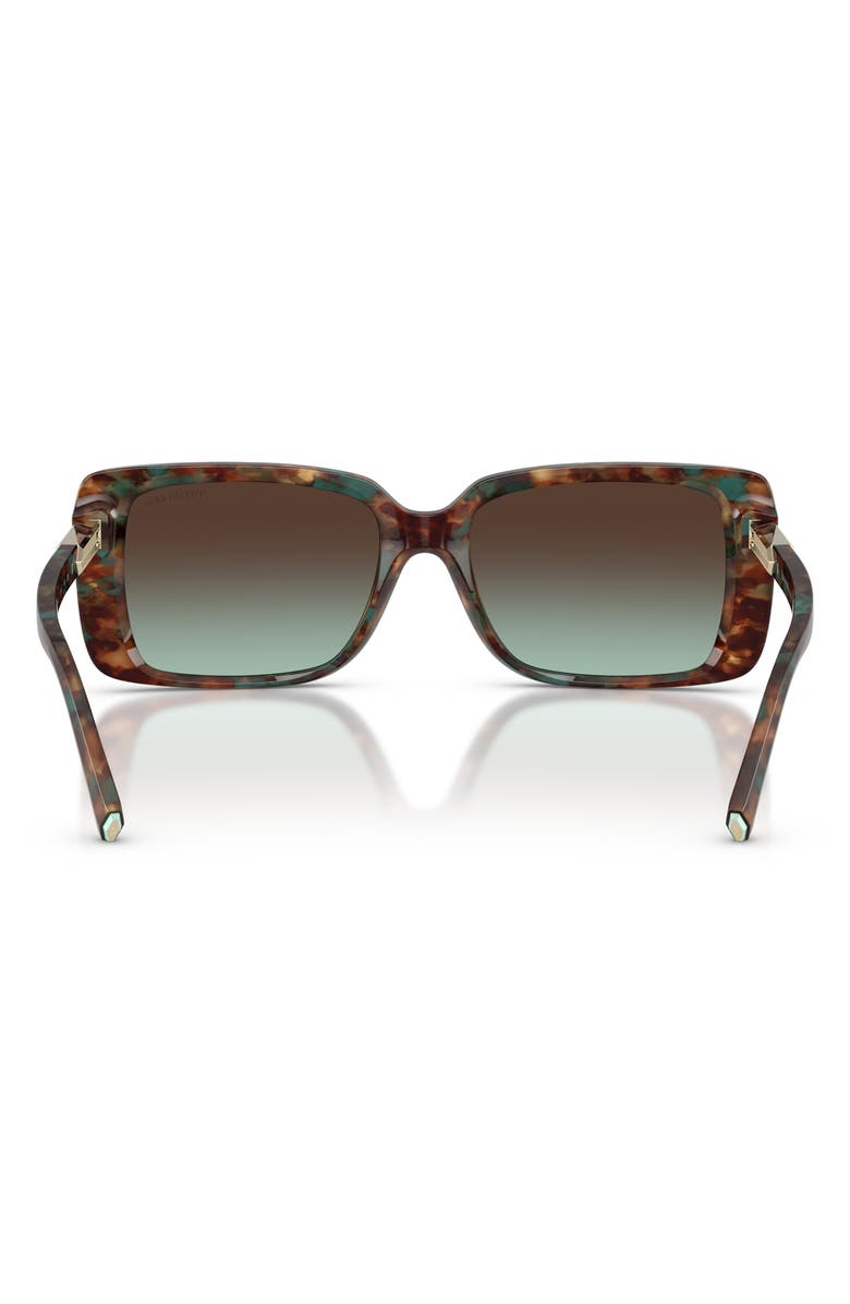Tiffany & Co. 55mm Gradient Rectangular Sunglasses, Alternate, color, Brown Tiffany Havana / Azure