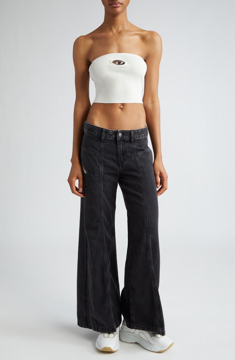 DIESEL<sup>®</sup> Akii Wide Leg Jeans, Alternate, color, Black/ Denim