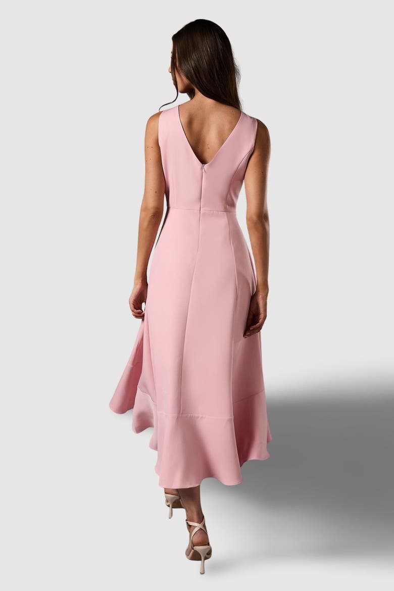 Waterfall Crepe Midi Dress, Alternate, color, Blush