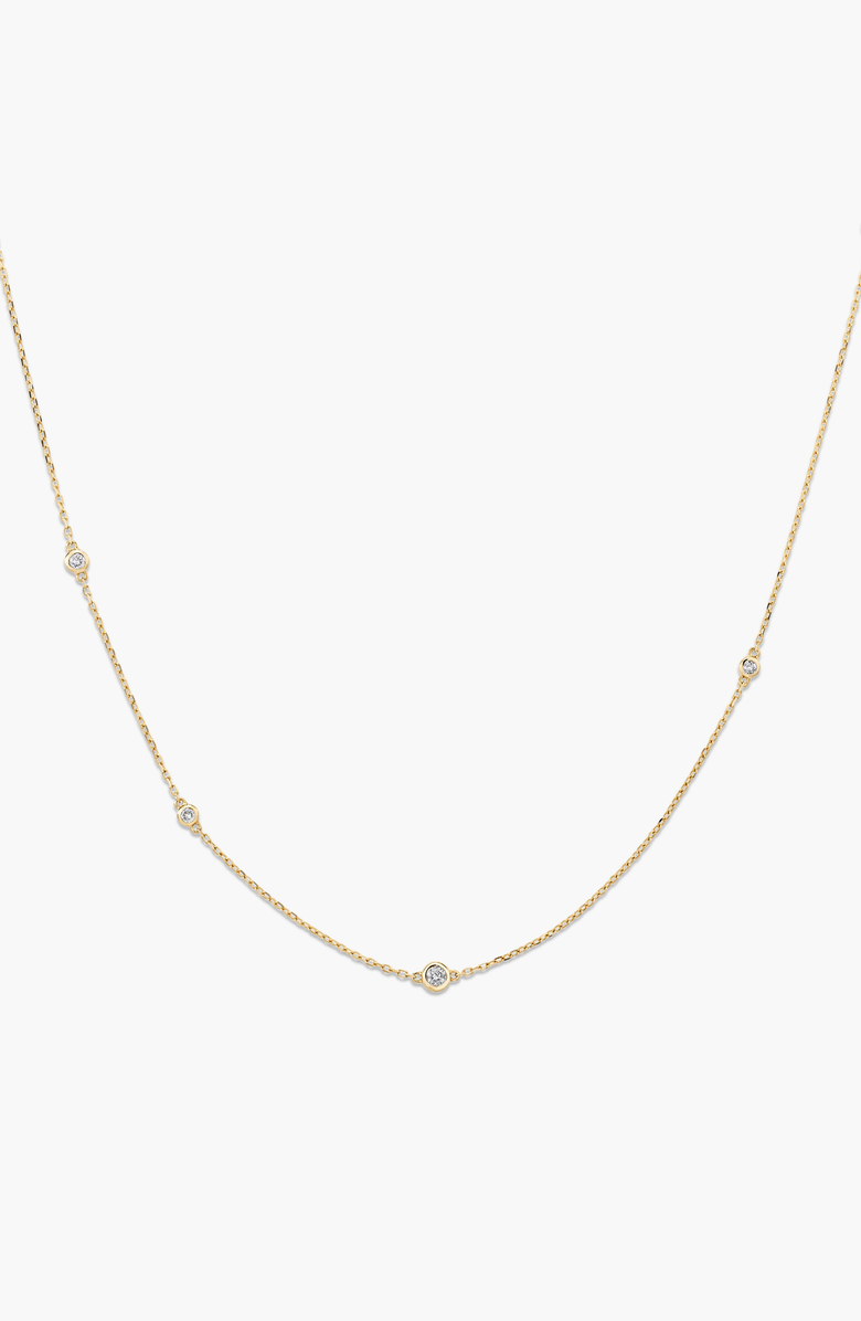 MEJURI Multi Station Round Diamond Necklace, Main, color, Yellow Gold / Diamond