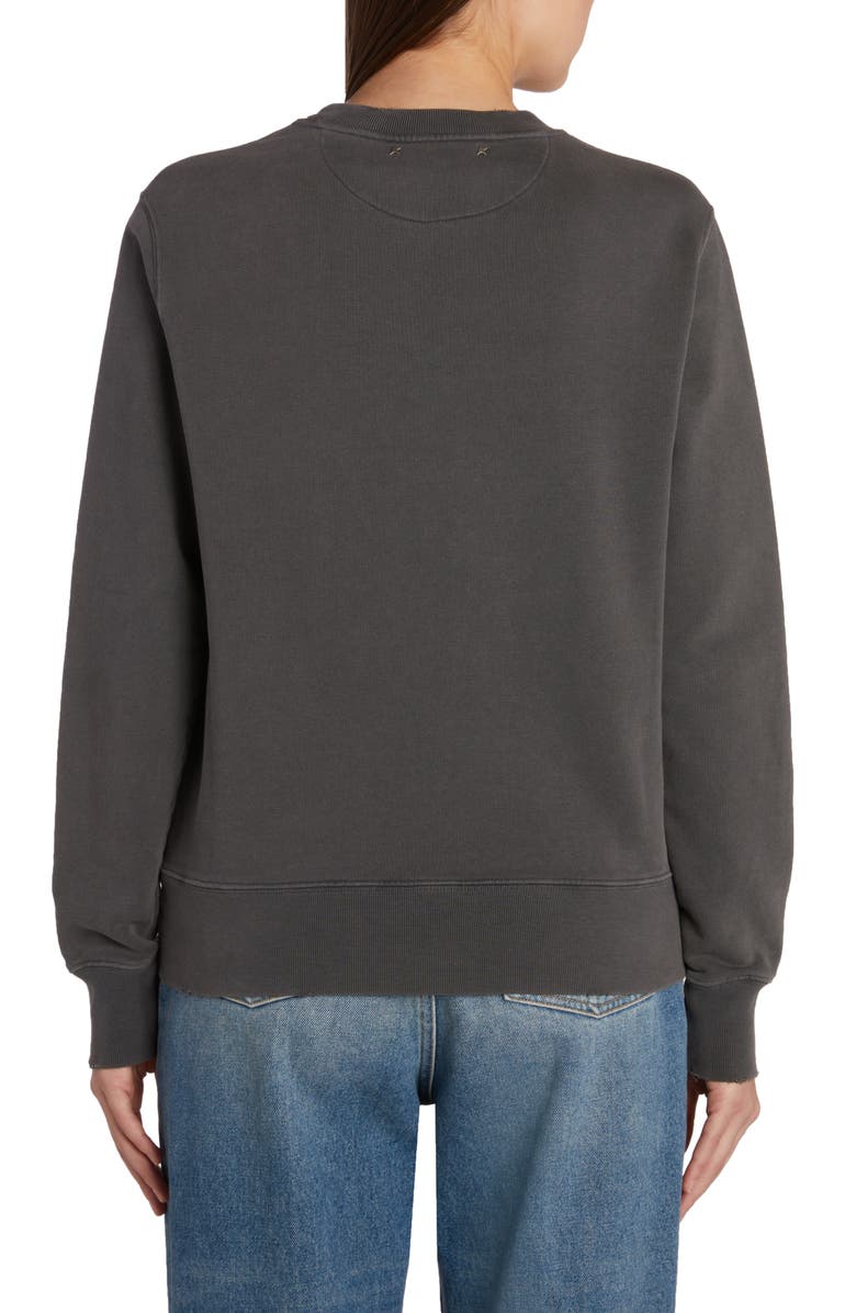 Golden Goose Distressed Logo Graphic Sweatshirt, Alternate, color, Anthracite