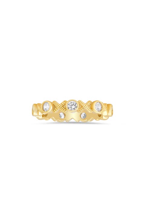 XO Cubic Zirconia Eternity Band Ring