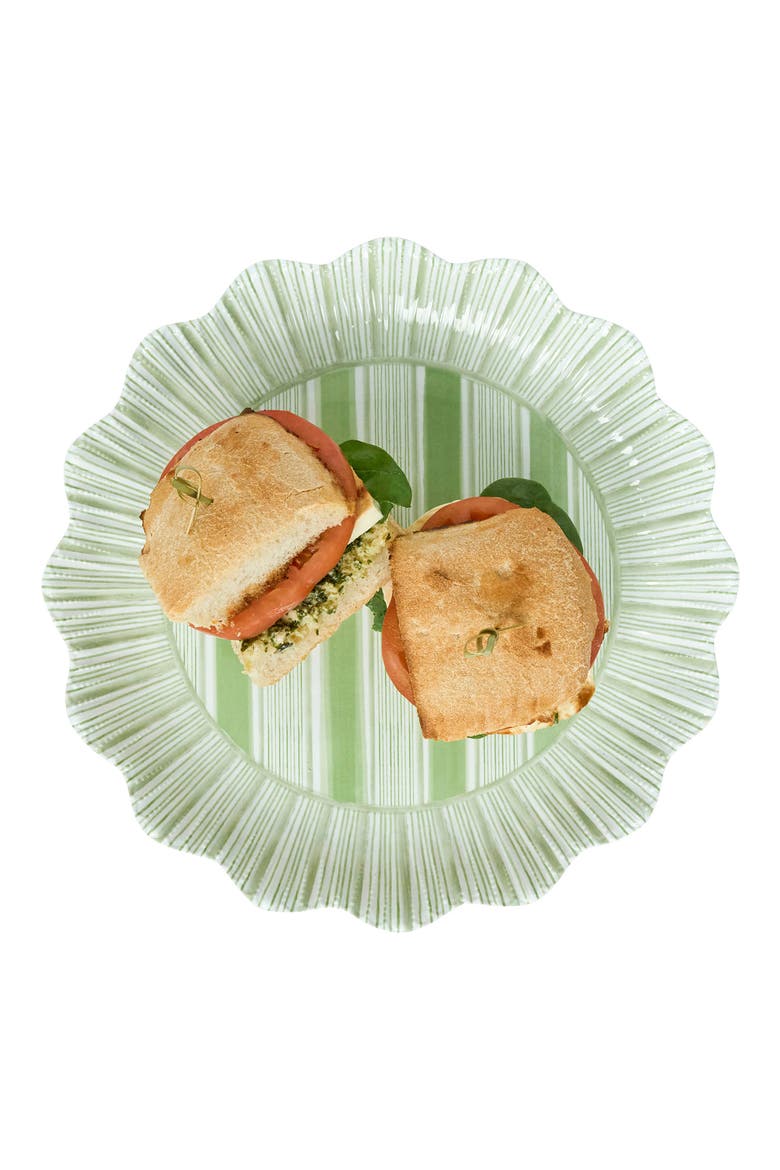 Cabana Set of 4 Melamine Dinner Plates, Alternate, color, SEAGRASS