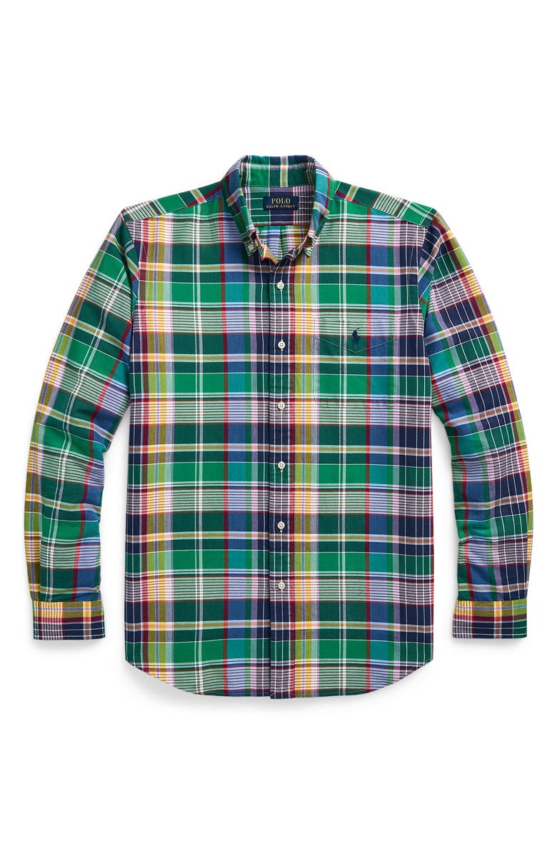 Polo Ralph Lauren Plaid Button-Down Oxford Shirt, Alternate, color,