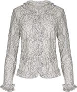 Anne Fontaine Women's Giana White And Black Sheer Top