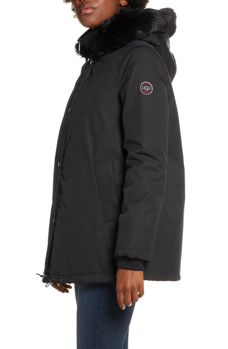 UGG<sup>®</sup> Bernice Faux Fur Trim Waterproof Parka, Alternate, color, 