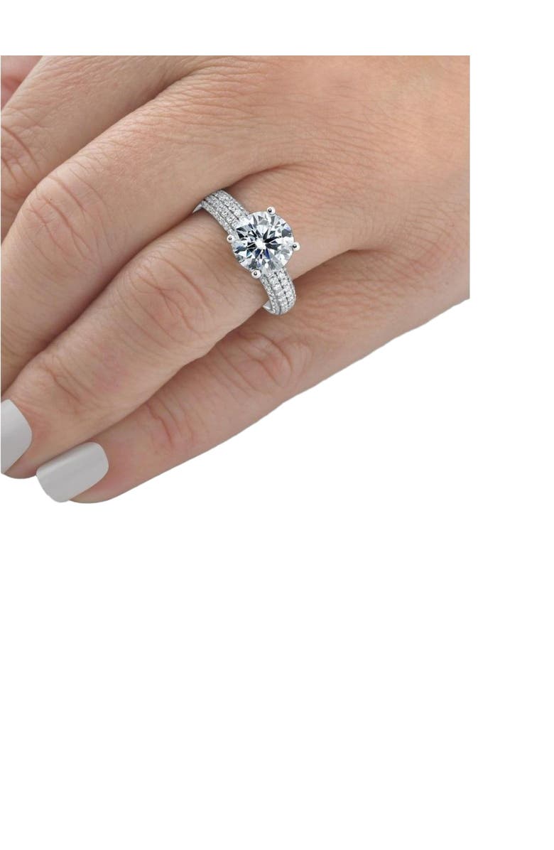 Bliss Diamond Certified 3.66Ct Micro Pave Diamond Engagement Ring 14k Gold Lab Grown, Alternate, color, 