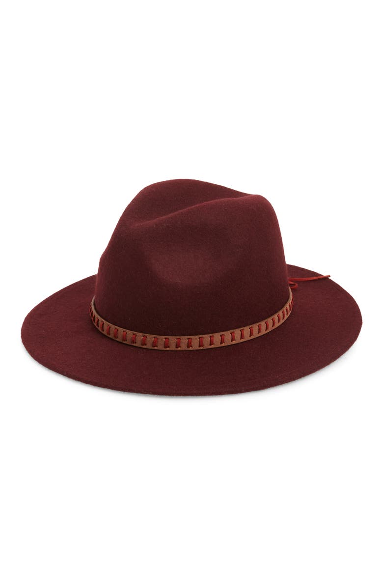 Wool Felt Panama Hat, Main, color, BURGUNDY