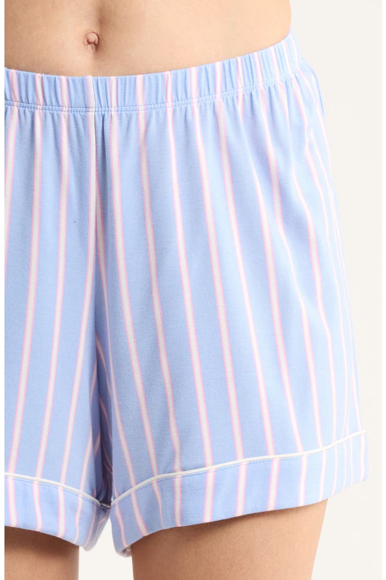 Moonlight Eco Long Sleeve Short Pajamas, Alternate, color, BLUE- IVORY JANE PINSTRIPE