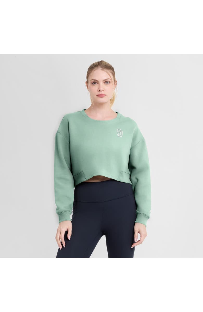 FANATICS Women's Fanatics Mint San Diego Padres Studio Cropped Pullover Sweatshirt, Alternate, color, Mint