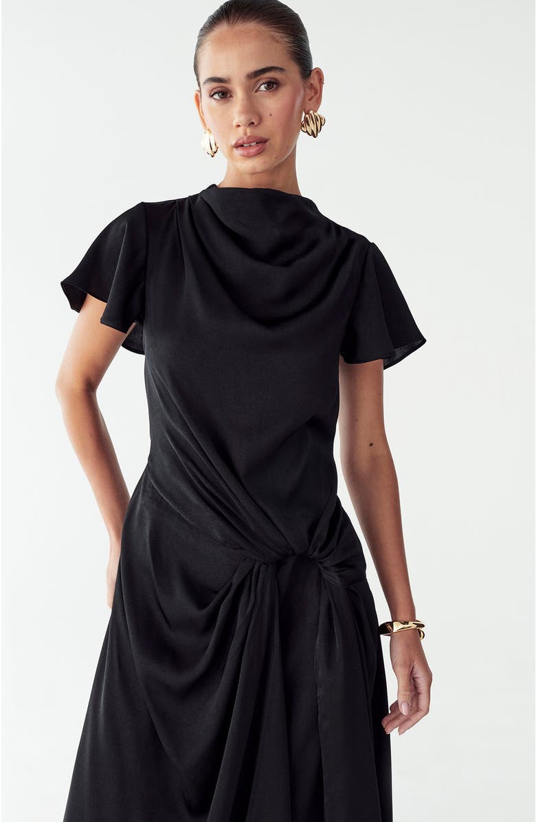 WILLA Lissy Midi Dress, Alternate, color, Black