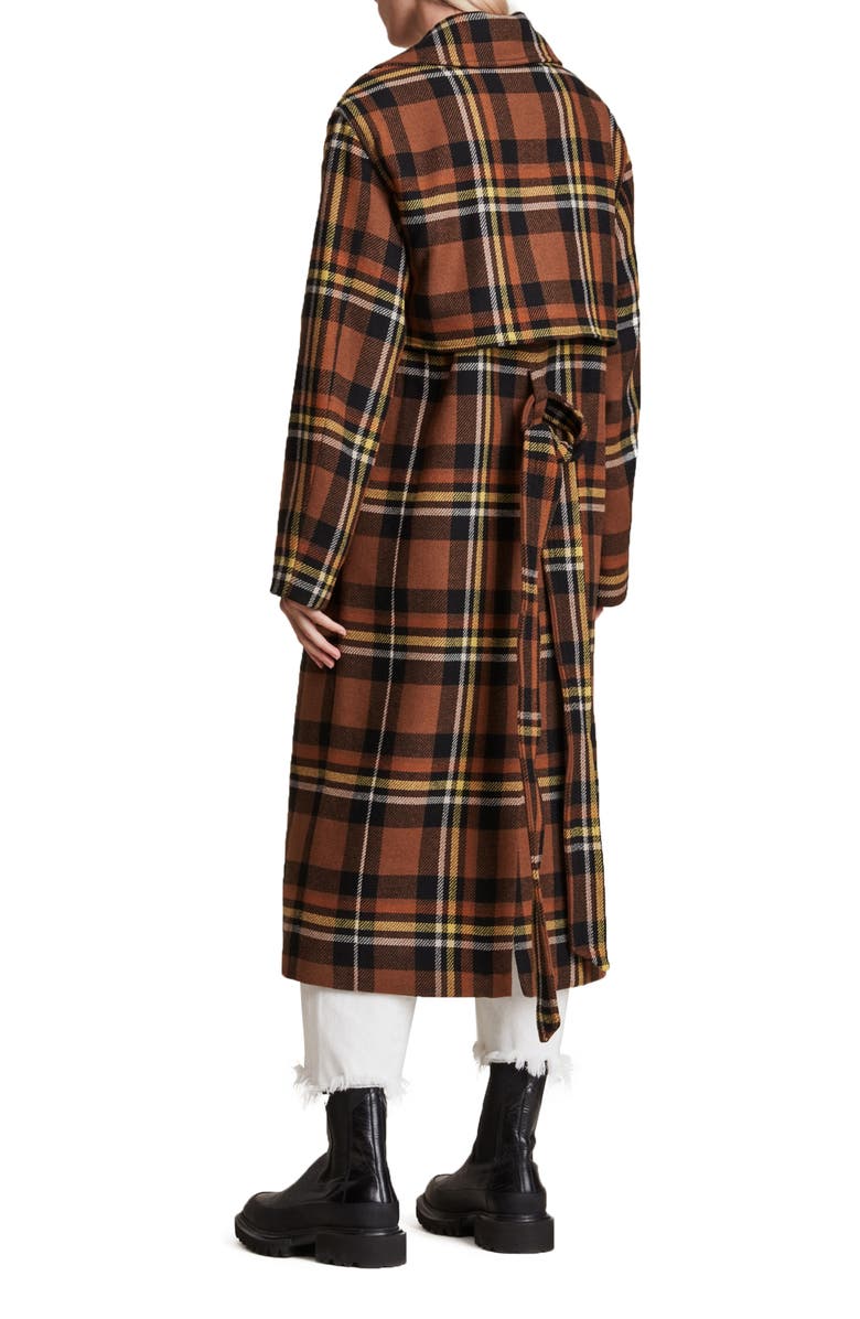 AllSaints Bree Coat, Alternate, color, Brown/ Black
