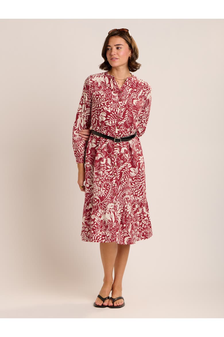 Alise Midi Shirt Dress, Alternate, color, Burgundy