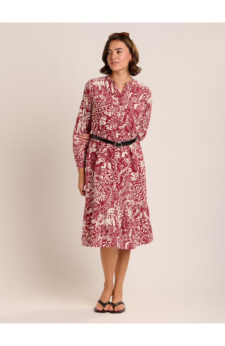 Brakeburn Alise Midi Shirt Dress, Alternate, color, Burgundy