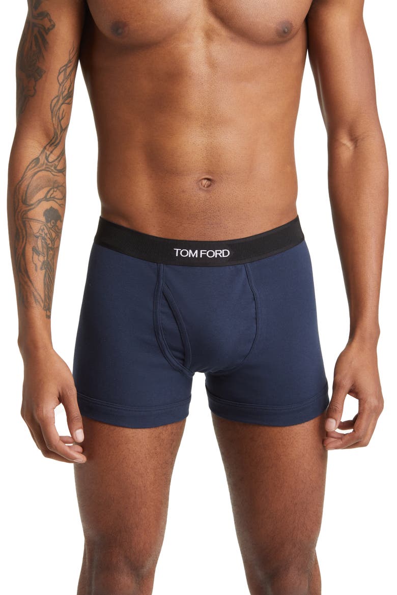 Cotton Stretch Jersey Boxer Briefs, Main, color, NAVY