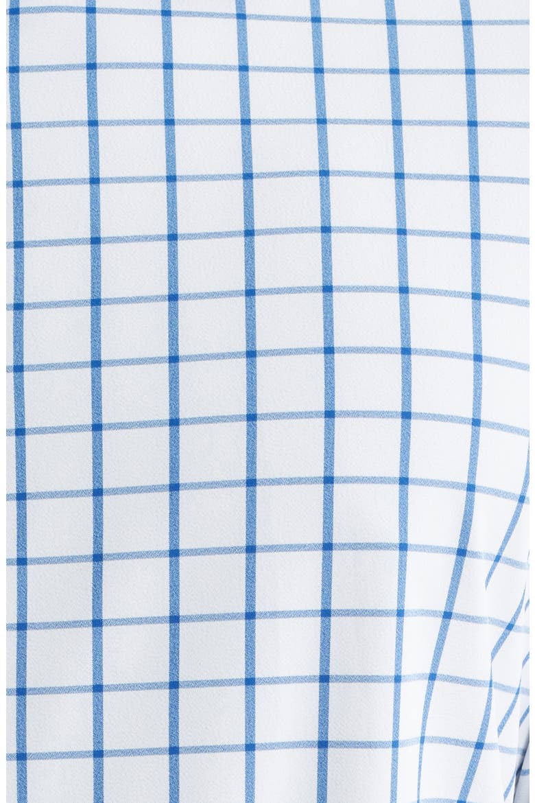 Leeward Trim Fit Windowpane Performance Button-Up Shirt, Alternate, color, WHITE NAVY WINDOWPANE