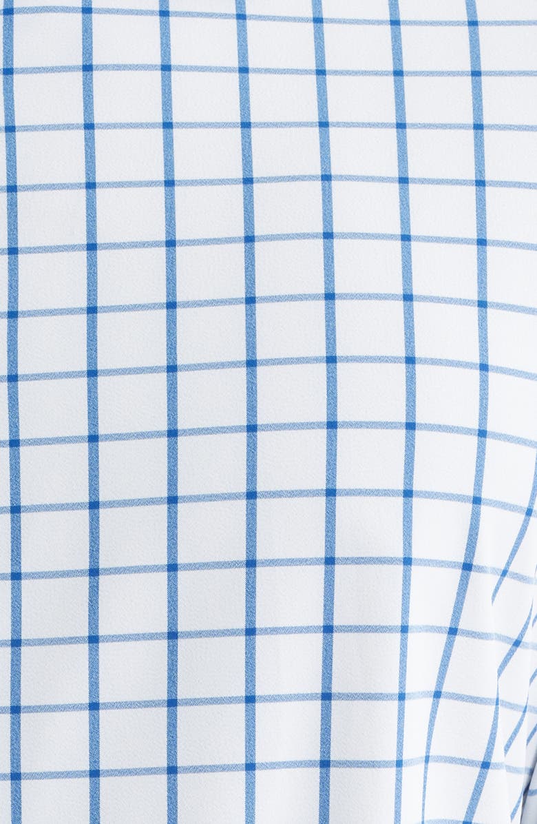 Mizzen+Main Leeward Trim Fit Windowpane Performance Button-Up Shirt, Alternate, color, White Navy Windowpane