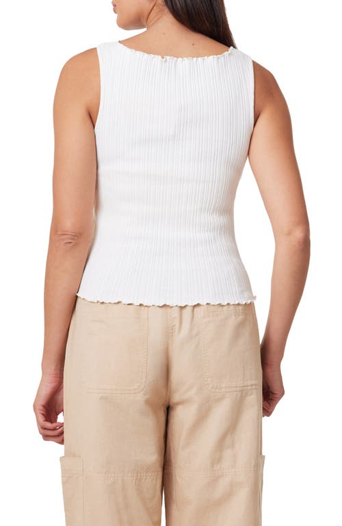 Scotch & Soda Lettuce Edge Rib Tank In White