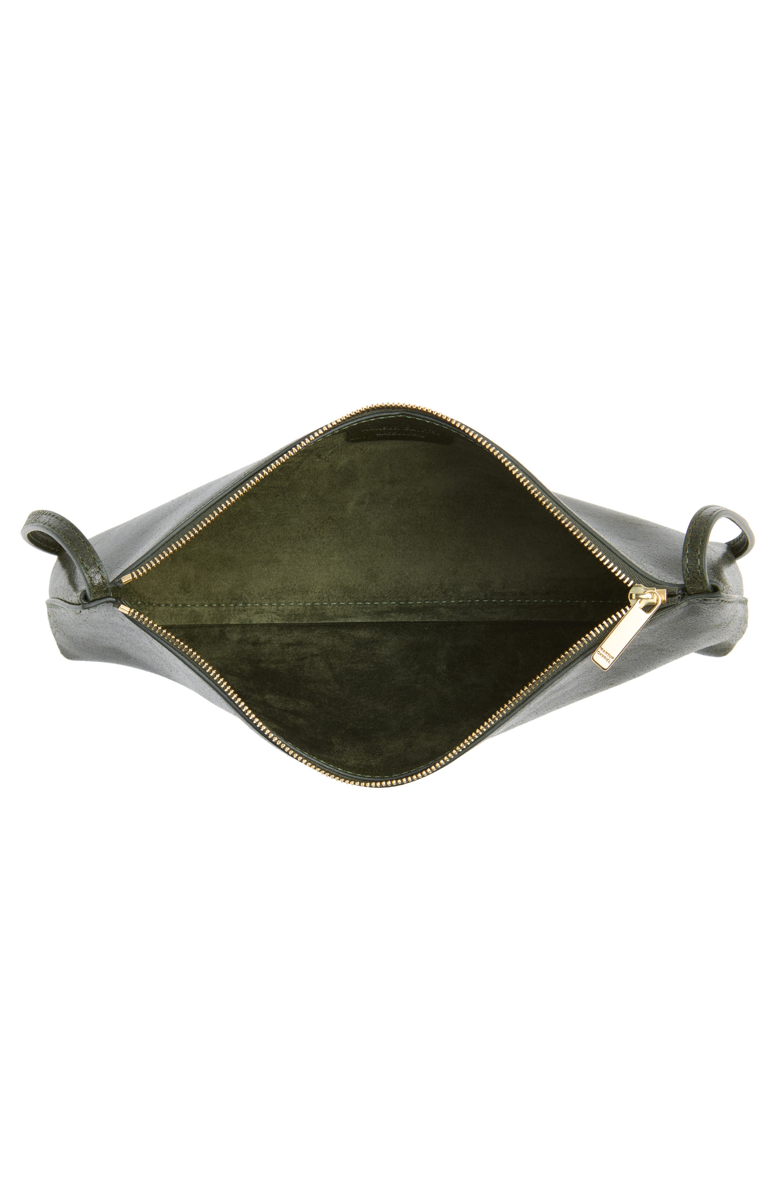 Gaia Leather Baguette Shoulder Bag, Alternate, color, SEAWEED