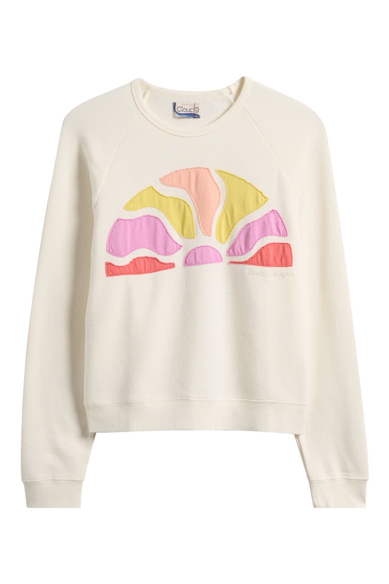 Cloud 9 Terry Sun Appliqué Sweatshirt, Alternate, color, ANTIQUE WHITE