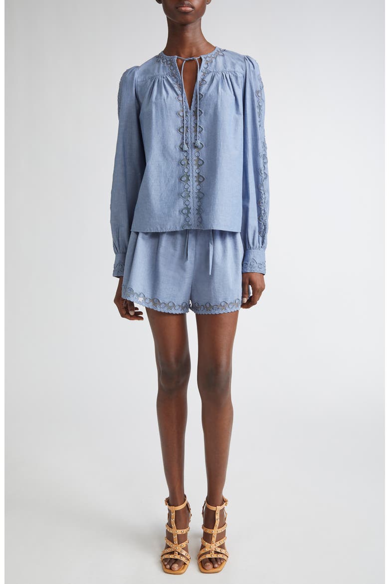 Kady Appliqué Top, Alternate, color, CHAMBRAY