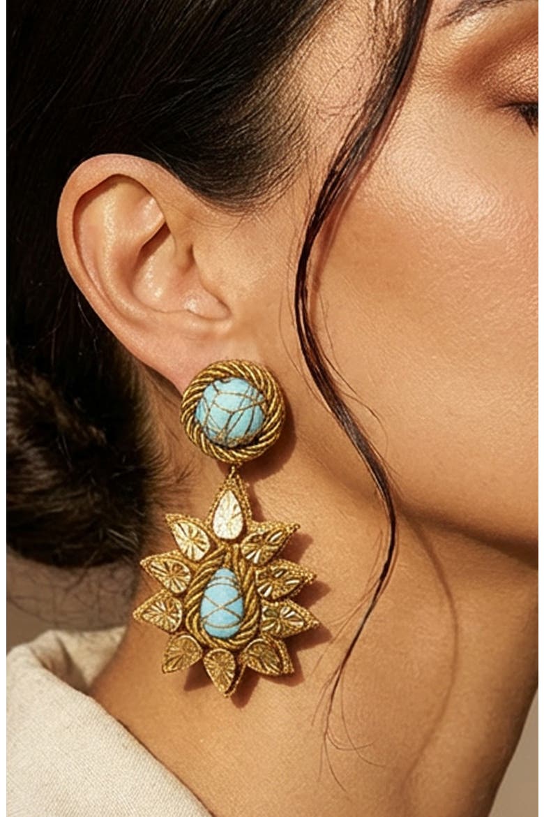 Ade Statement Drop Earrings, Alternate, color, BLUE